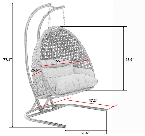 Island gale luxury 2 online person wicker swing chair